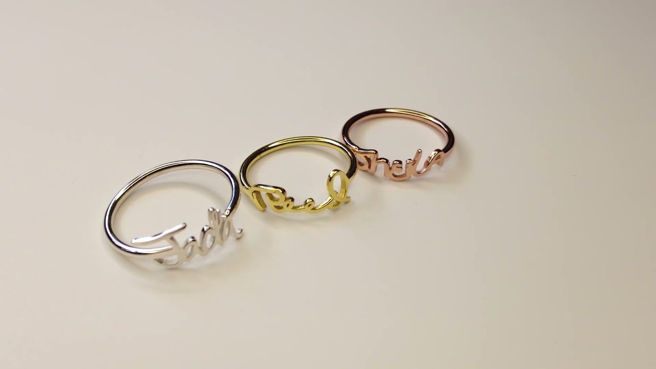 Personalized actual handwriting sterling silver signature name ring