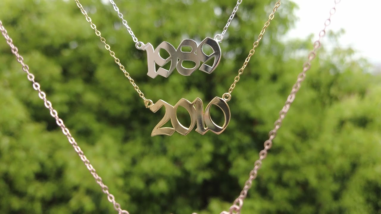 Sterling silver year necklace
