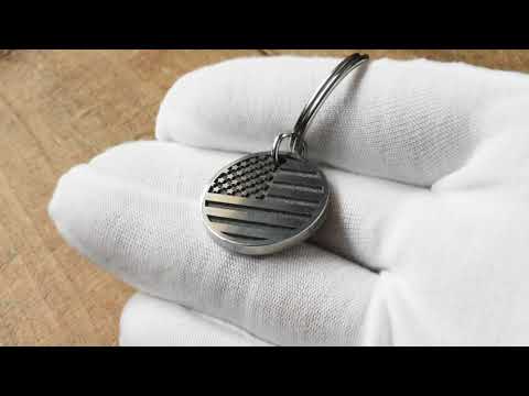 Personalized US flag keychain
