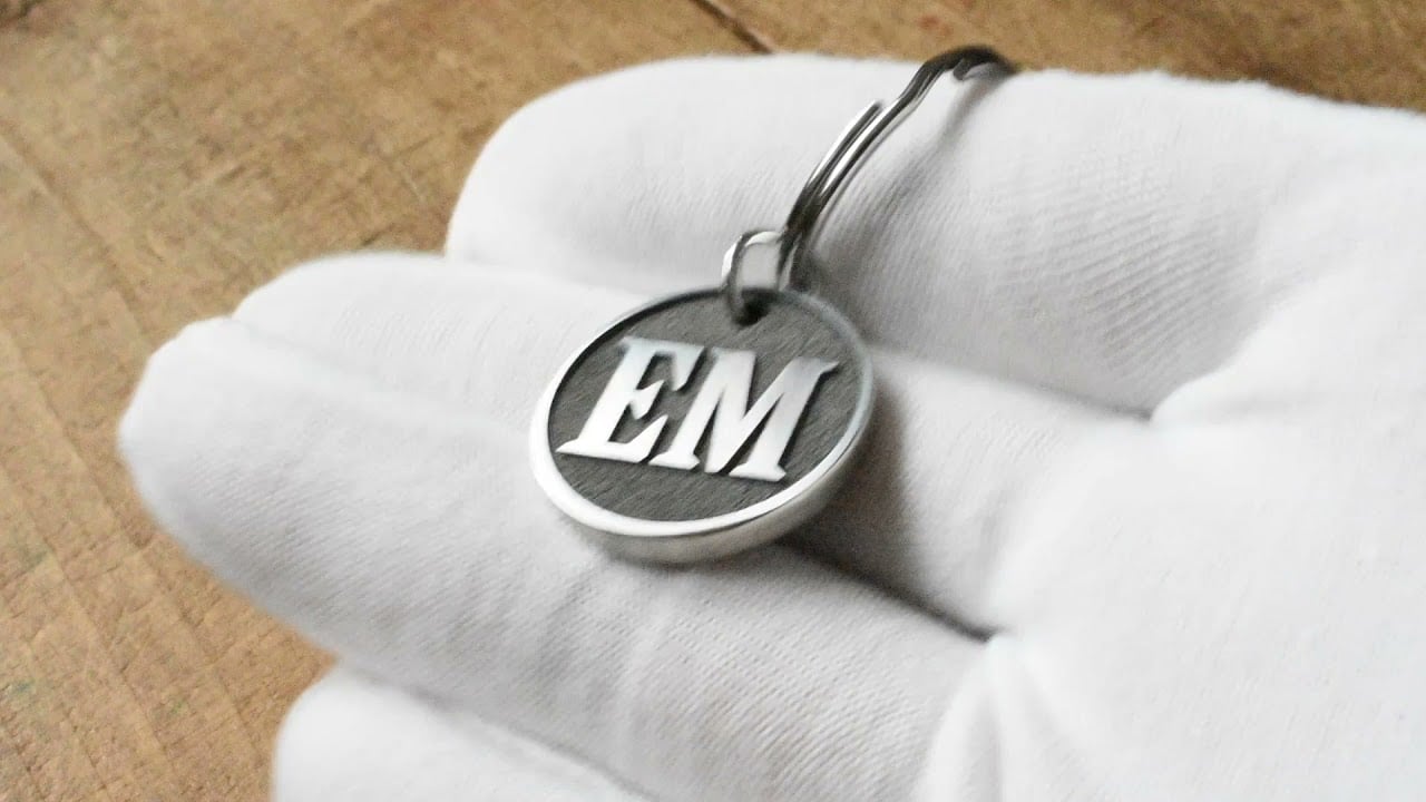 Personalized deep engraved initial keychain