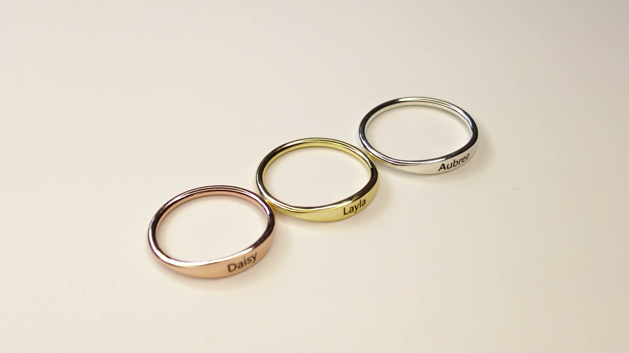 Personalized stacking sterling silver ring