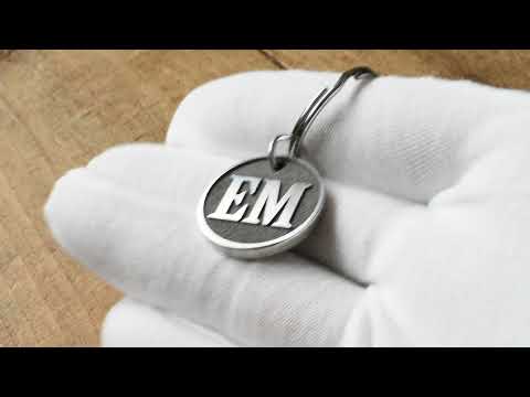 Personalized deep engraved initial keychain