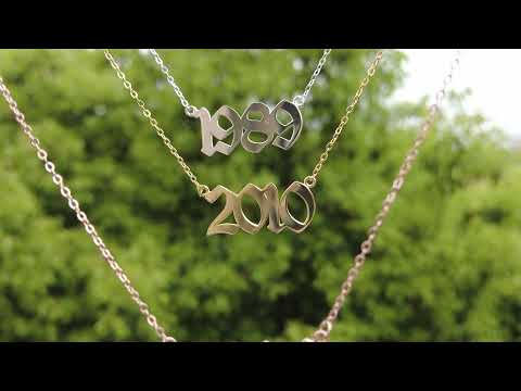 Sterling silver year necklace