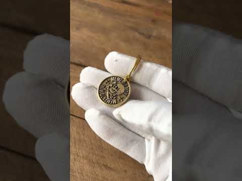 Personalized brass memento mori keychain