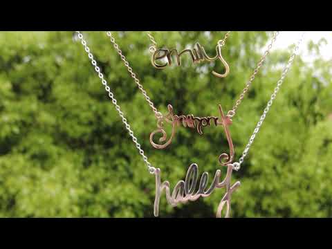 Sterling silver handwriting necklace