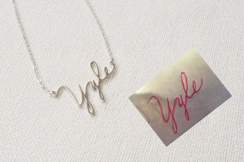 Actual handwriting necklace FM 238 - Image 2