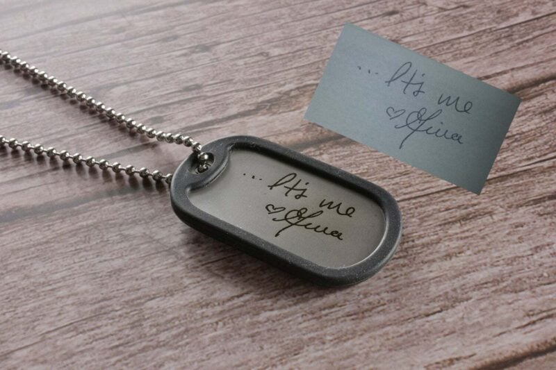 Handwriting dog tag necklace FM 224-1