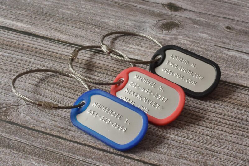 Personalized stamped luggage tags FM 239-10