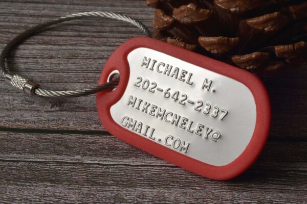 Personalized stamped luggage tags FM 239-7