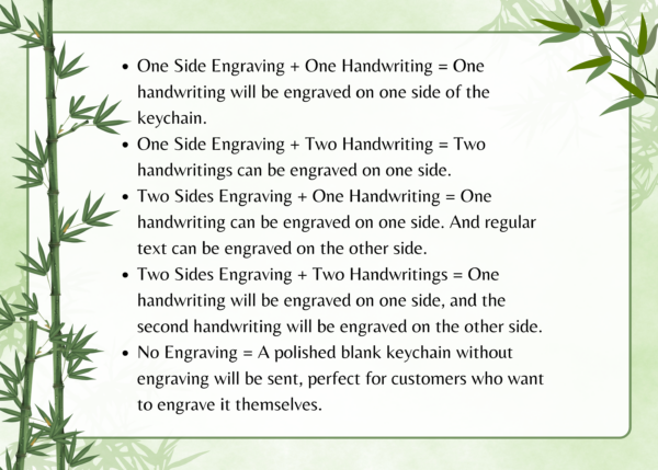Actual handwriting keychain options