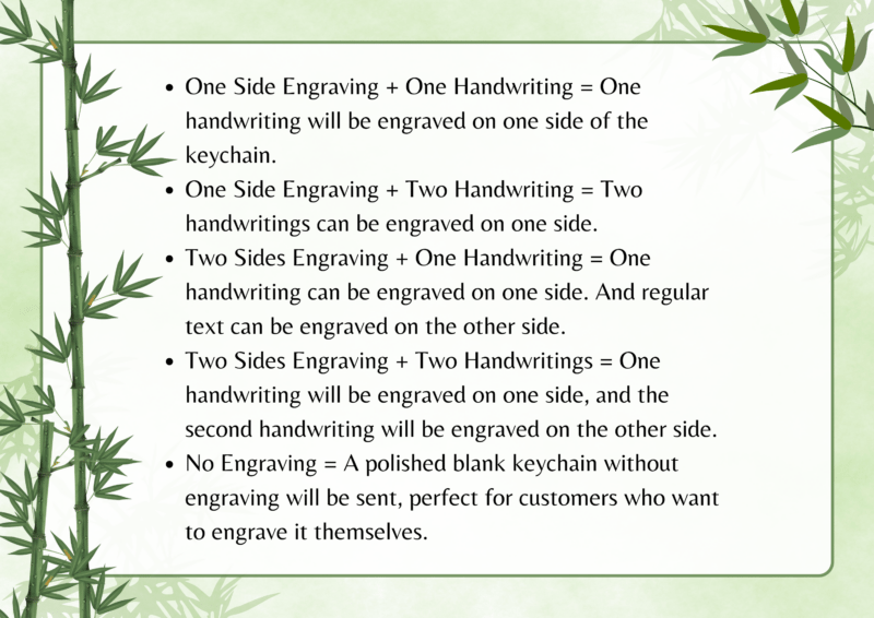 Actual handwriting keychain options
