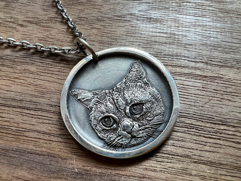 999 Silver Pet Portrait Necklace FM 244 - Image 5