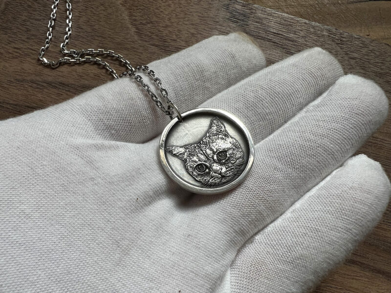 999 Silver Pet Portrait Necklace FM 244 - Image 4