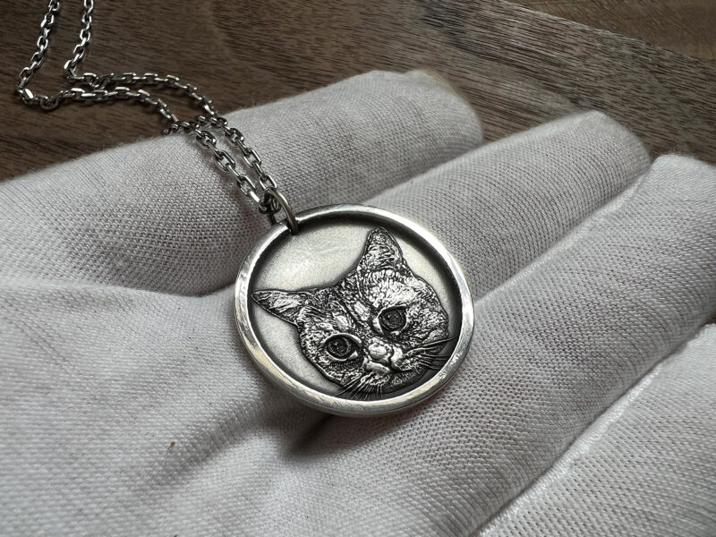 999 Silver Pet Portrait Necklace FM 244 - Image 3