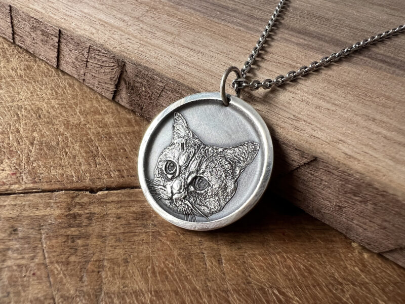 999 Silver Pet Portrait Necklace FM 244