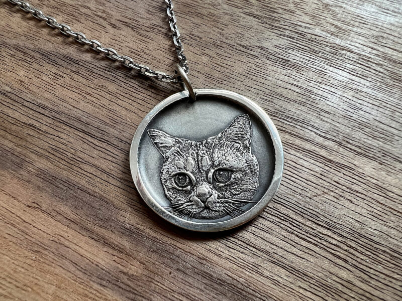 999 Silver Pet Portrait Necklace FM 244 - Image 6