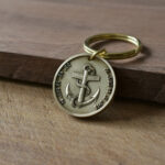 Personalized Brass Coordinate Keychain 1