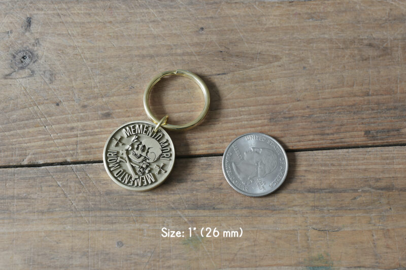 Personalized brass memento mori keychain FM-247 - Image 5