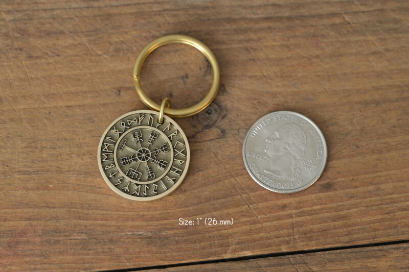 Personalized brass viking compass keychain FM-250 - Image 7