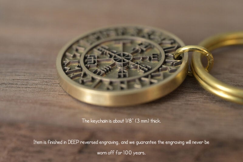 Personalized brass viking compass keychain FM-250 - Image 5