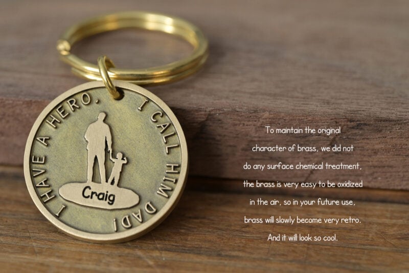 Personalized brass father and son keychain FM-249 - Image 4