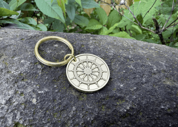 Ship wheel keychain
