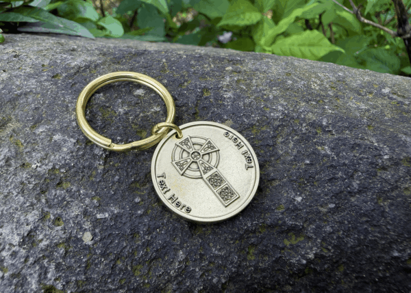 Personalized Celtic Cross keychain