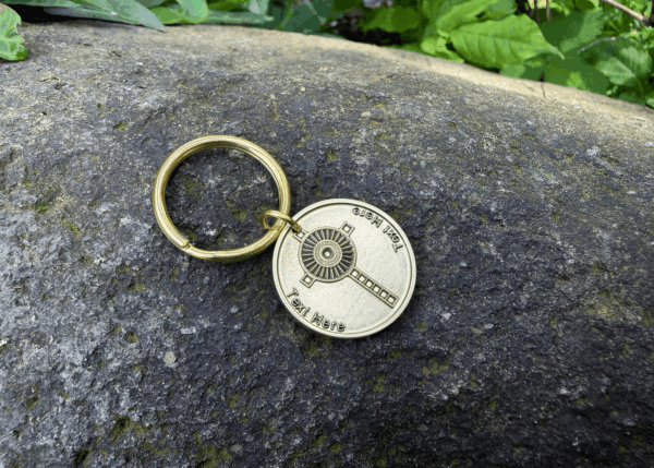 Personalized Monstrance Cross Keychain