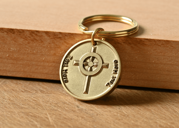 Personalized Celtic Cross Keychain, Custom Engraved Faith Keyring, Irish Blessing Gift for Men, Communion Confirmation Gift, Christian Cross Charm
