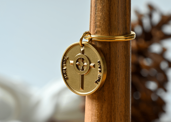 Personalized Celtic Cross Keychain, Custom Engraved Faith Keyring, Irish Blessing Gift for Men, Communion Confirmation Gift, Christian Cross Charm